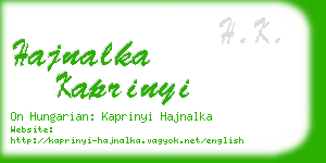 hajnalka kaprinyi business card